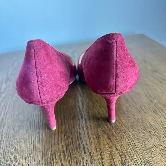 SOLE SOCIETY Red Burgundy Suede Bow Pumps Woman’s‎ 9 B - Picture 9 of 12